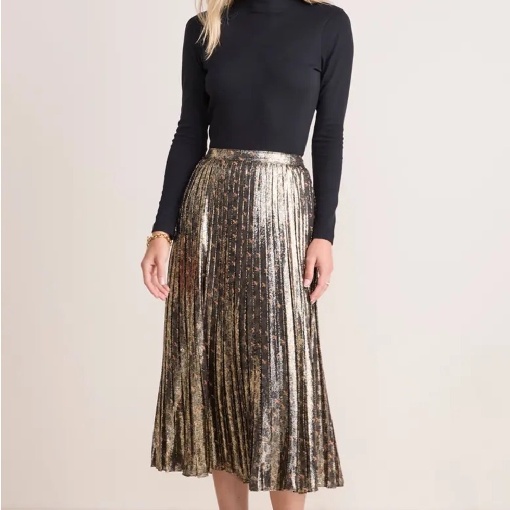 Vineyard Vines Gold Pleated Women's Skirt